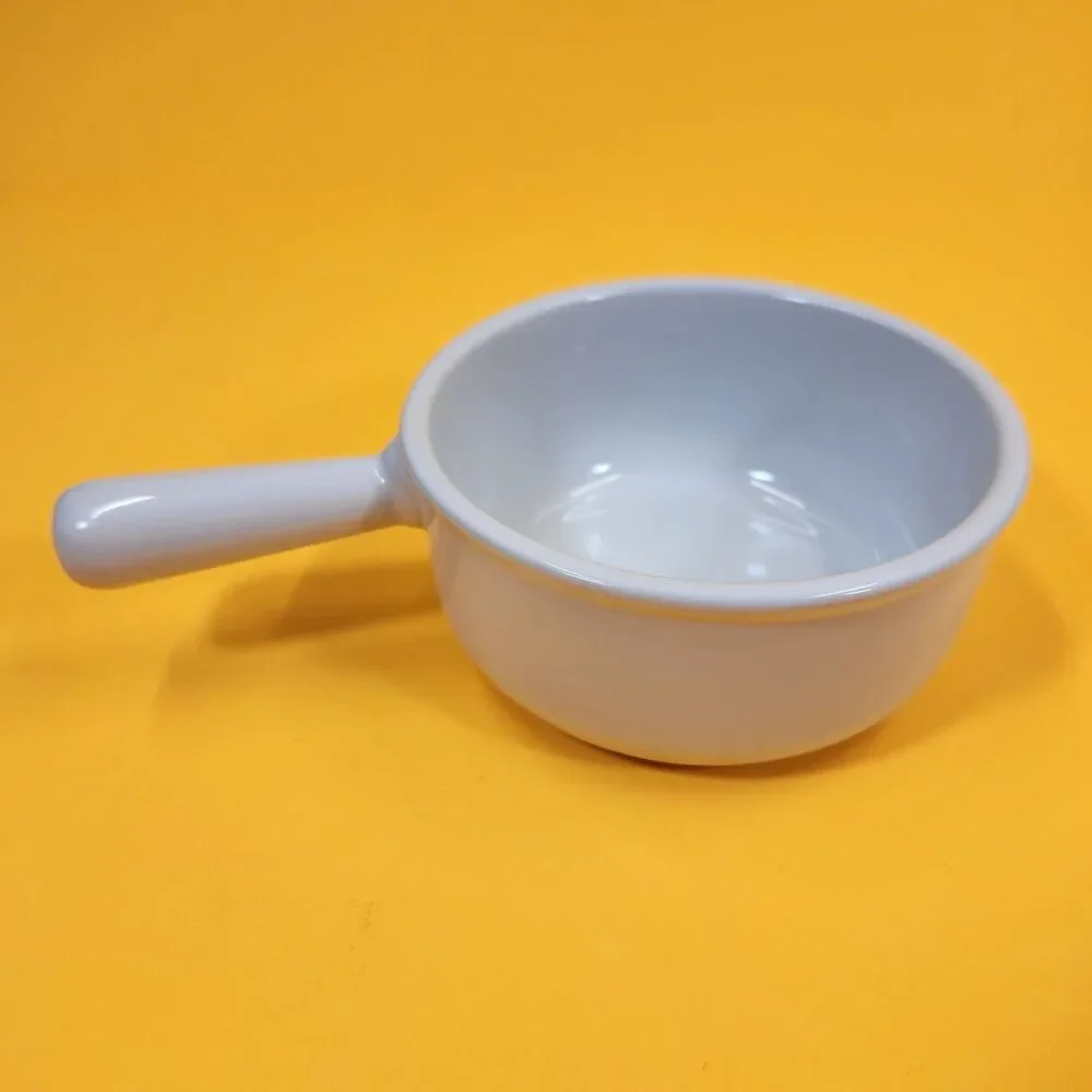 2 Le Creuset French Onion Handled Soup Bowls 1041 White Set Handle 5